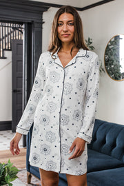 Amber Classic Button Front Bamboo Nightshirt