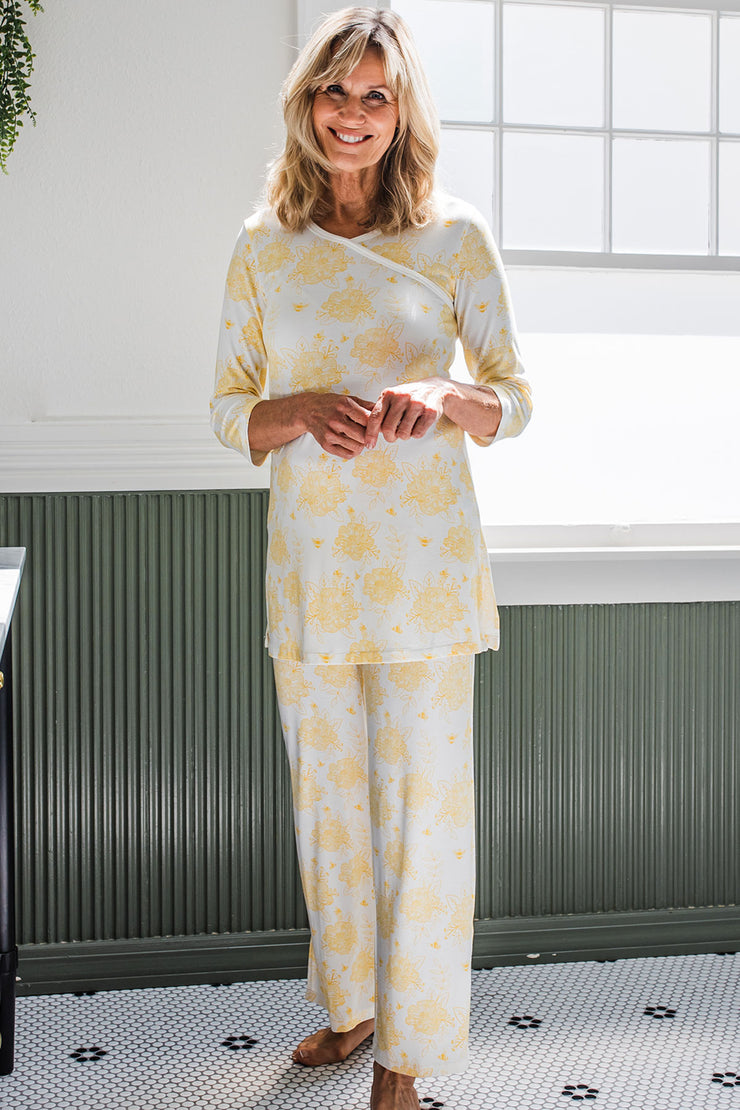 Haley Crossover Front 3/4 Sleeve Bamboo Pajama Set