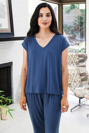 Dakota V-Neck Cap Sleeve Bamboo Top