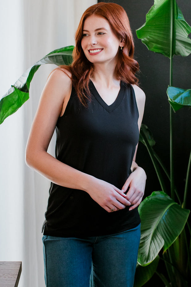 Ginger V-Neck Racerback Bamboo Tank Top