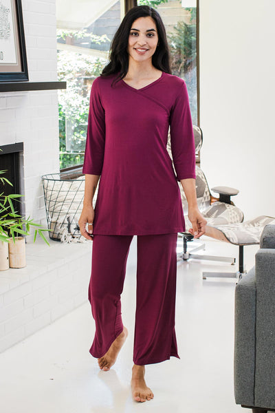 Haley Crossover Front 3/4 Sleeve Bamboo Pajama Set