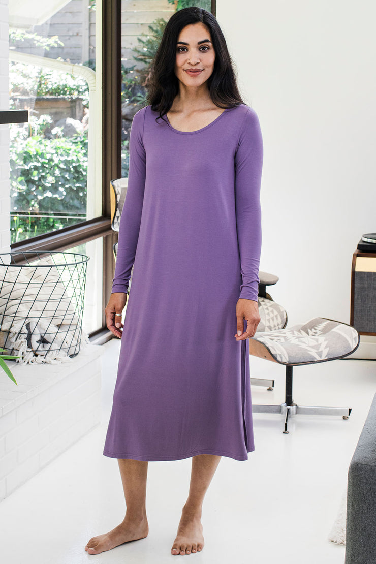 Neesha Scoop Neck Long Sleeve Nightgown