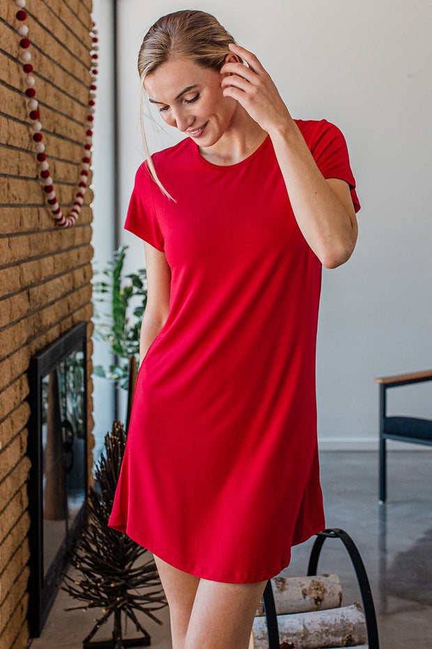 Betsy Short Sleeve Fitted Bamboo Nightshirt