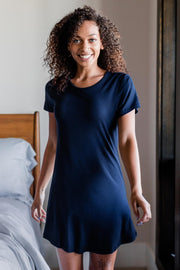 Betsy Short Sleeve Fitted Bamboo Nightshirt