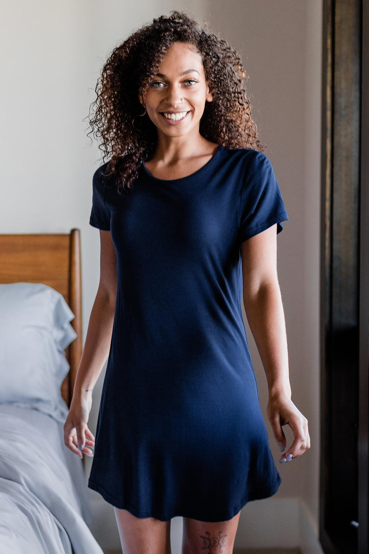 Betsy Short Sleeve Fitted Bamboo Nightshirt