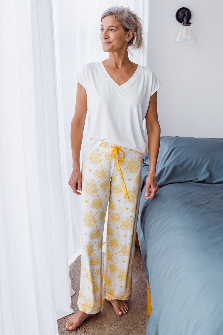 Gillian Piped Bamboo Pajama Pant