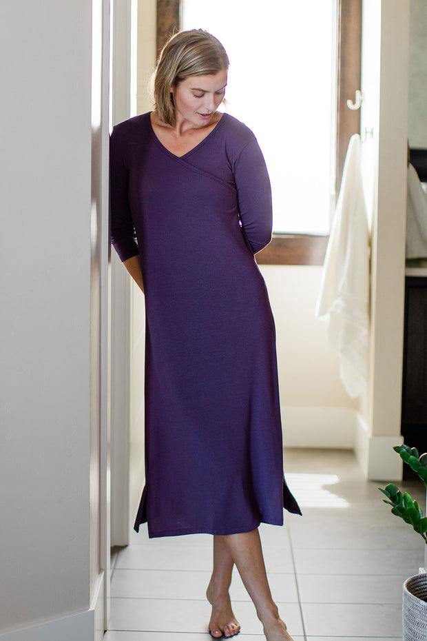 Haley Crossover Front 3/4 Sleeve Bamboo Nightgown