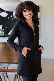 Jemma Zip-Up Long Bamboo & Organic Cotton Sweatshirt Hooded Jacket