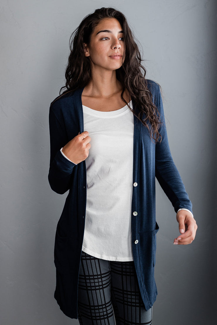 Leslie Long Sleeve Oversize Bamboo Cardigan